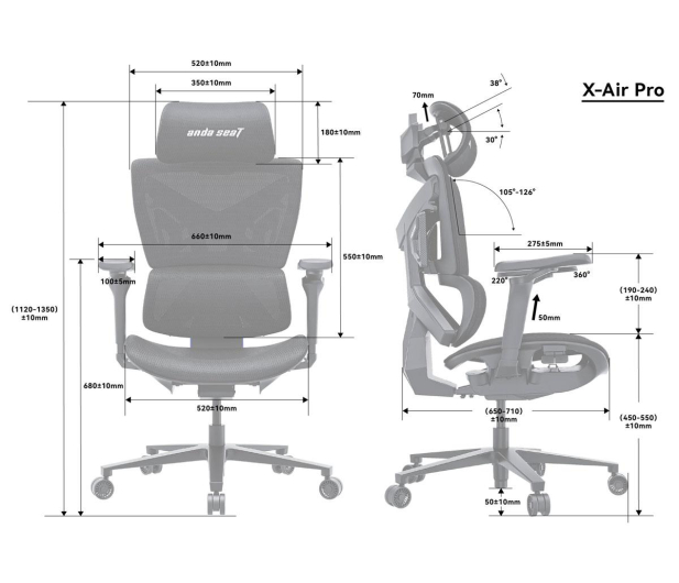 Anda Seat X-Air Pro grey - 1473948 - zdjęcie 6